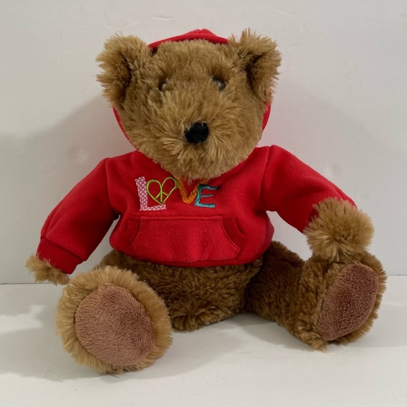 DanDee Collector’s Choice Plush Brown Bear Love Red Sweatshirt 10.5” - Picture 2 of 6